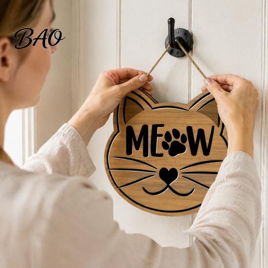 Rustic Farmhouse Welcome Board Wooden Sign for Front Door, Decorative Dog Paw Wall Hanging Plaque with Pet Lover Gift Idea Hemp Rope Lovers,