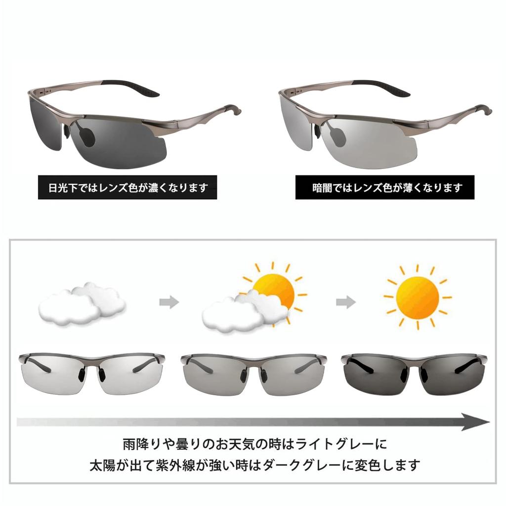 Поляризованные фотохромные солнцезащитные очки UV400 Овальные Квадратные Маленькие Ободковая оправа из сплава Легкие Спортивные Велосипедные Рыбалка Вождение B1087 [FEISEDY] Мужские