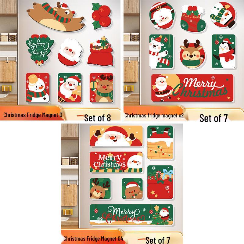 2026 Christmas Refrigerator Magnet Set - High-Value, Cute Magnetic Santa Claus Decorations