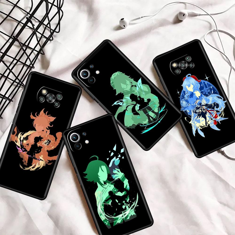 Чехол для Xiaomi Mi Poco X3 X4 NFC M3 Mi 11 11T 10 T 9T 12 9 10T Lite, силиконовый чехол на заднюю панель телефона, аниме Genshin Impact