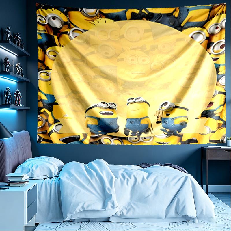 Minions Print Tapestry, Lightweight Wall Hanging, for Bedroom, Dorm, Living Room, Home Art Decor, Birthday Christmas Gift for Friends