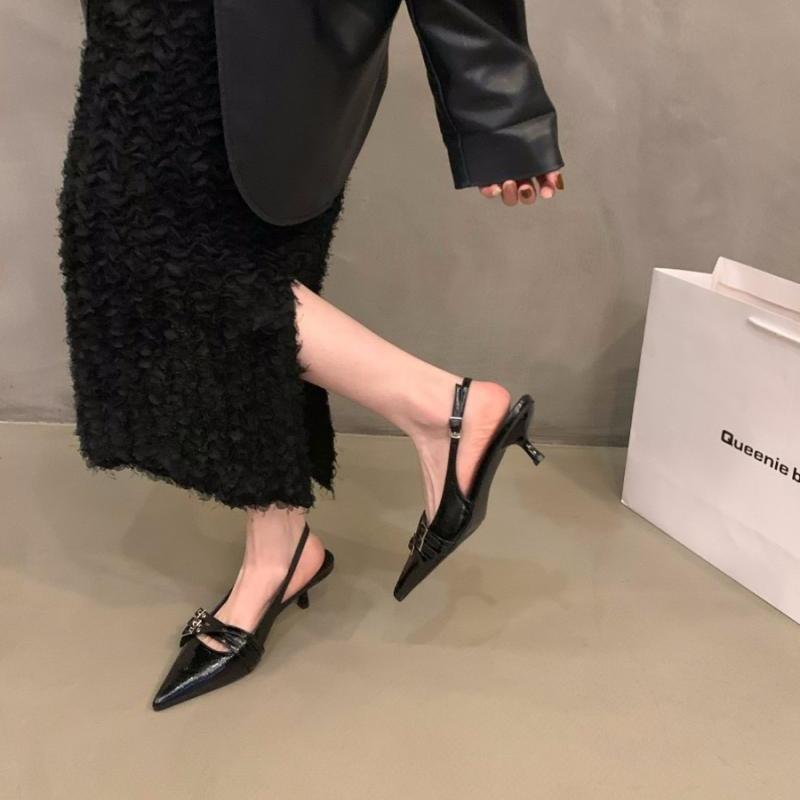 Туфли-лодочки с острым носком на мелком каблуке, женская обувь на каблуке, женские модные туфли с босоножками, новые туфли на среднем каблуке для женщин, обувь-мюли