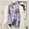 Silk Mulberry Silk Silk Scarf Plain And Elegant Water Ink Bamboo Silk Scarf Women'S Double Crepe Scarf Shawl