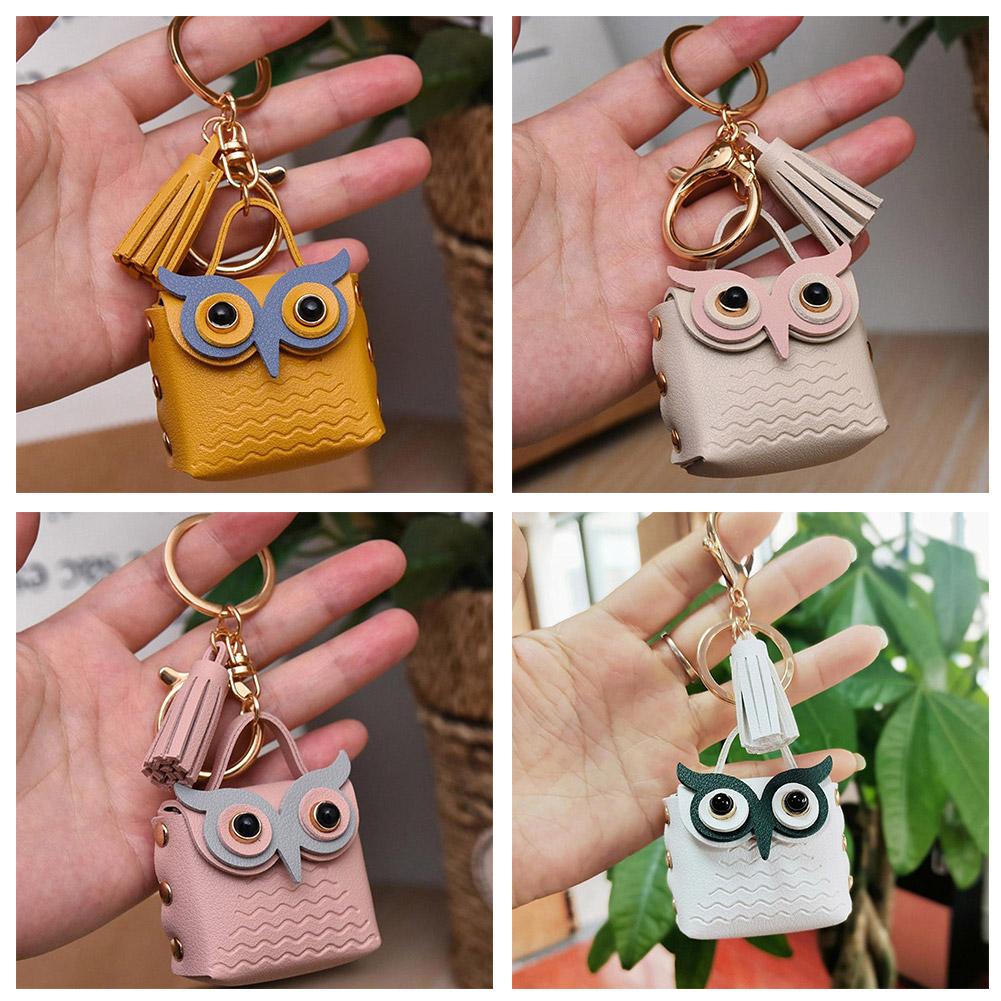 Кошельки для монет из искусственной кожи, симпатичная сумка для ключей, кошелек для монет в виде совы, мини-кошелек для ключей от машины, женский школьный кулон, кошелек Y6V4