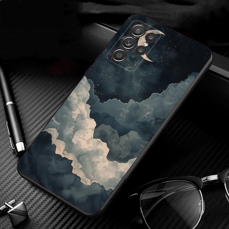 Чехол для телефона «Ночь с луной и звездами» для Samsung Galaxy S25 S24 S23 S22 S21 Ultra S24 S23 S22 S21 S25 Plus S24 S25 FE