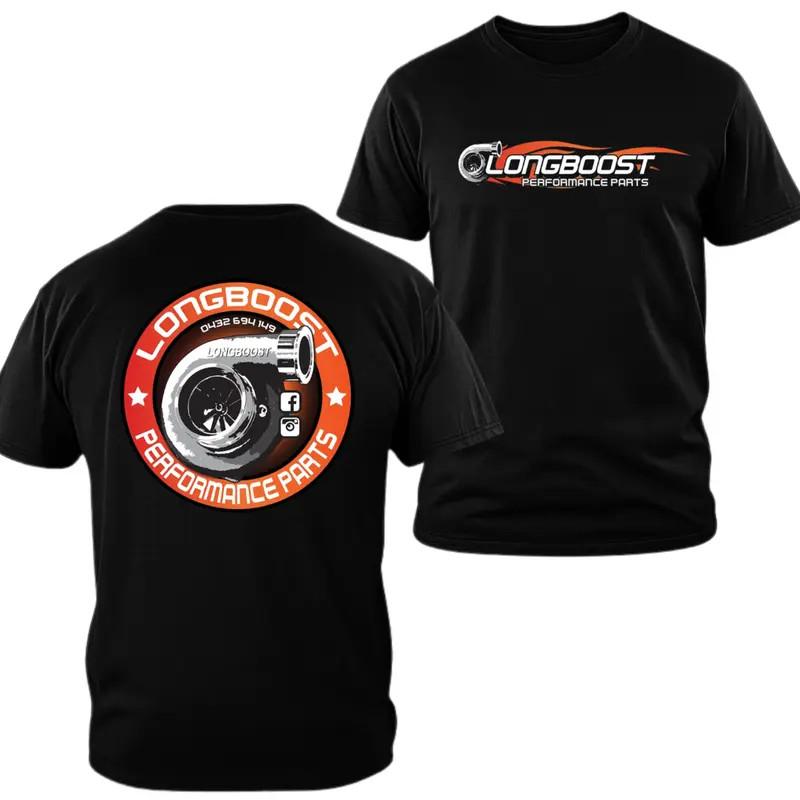 LoQngboost Performance Parts T-shirt, Turbo Engine Logo Graphic, 2 Sides