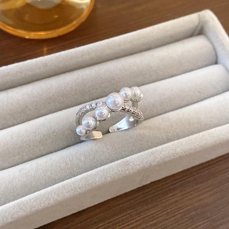 Изысканное золотое гальванизированное кольцо с бабочкой из циркония и жемчуга - французские роскошные ювелирные изделия