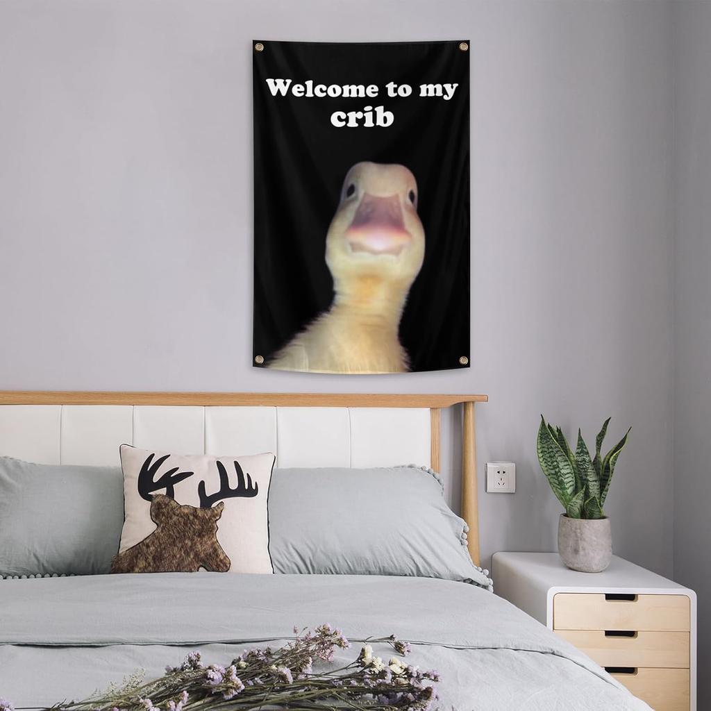 Welcome to My Crib Flag 2x3 Feet Fun Flags Suitable for Room Walls Tapestries University Dormitories Bedrooms Room Decorations Festivals Outdoor