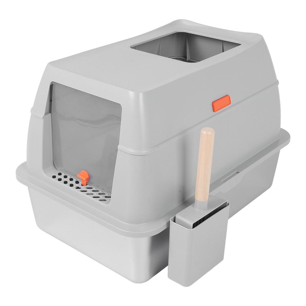 Stainless Steel Cat Litter Box Detachable Easy To Clean Large Enclosed Kitty Litter Box with Litter