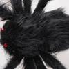 Giant Fake Spider Lifelike Halloween Posable Black Soft Hairy Fake Spiders Scary Decorations for