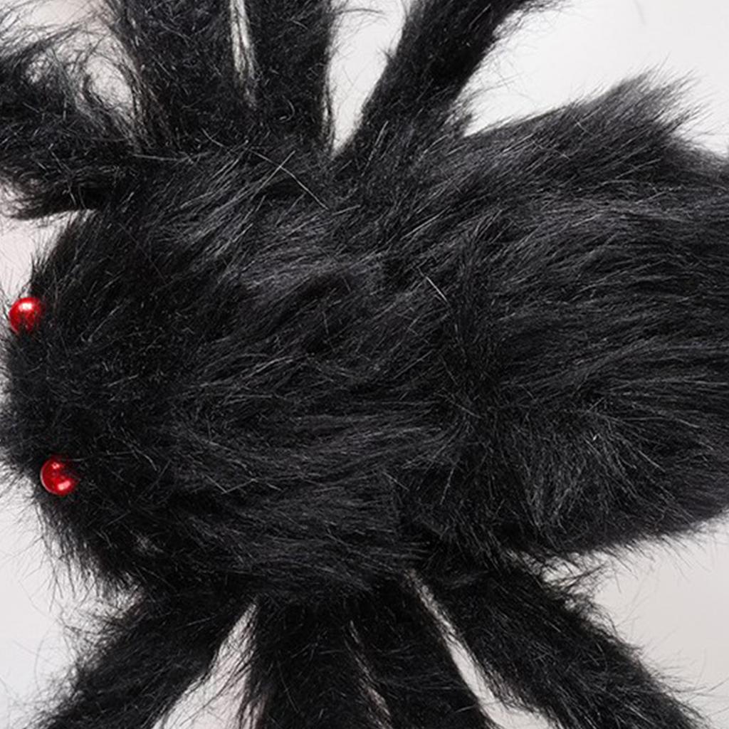 Giant Fake Spider Lifelike Halloween Posable Black Soft Hairy Fake Spiders Scary Decorations for