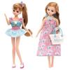 TAKARA TOMY Платье в клетку в клетку, купальник в клетку, игрушка для детей 3 лет, прошла сертификацию ST Mark по безопасности игрушек Licca TAKARA TOMY "Licca-chan LW-13 &
