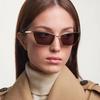 Неполяризованные классические солнцезащитные очки «кошачий глаз» прямоугольной формы для женщин, роскошный брендовый дизайн, модные винтажные солнцезащитные очки в металлической оправе, ретро-очки унисекс