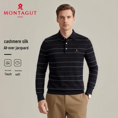 Мужской пуловер жаккардовой вязки в полоску MONTAGUT Осень/Зима