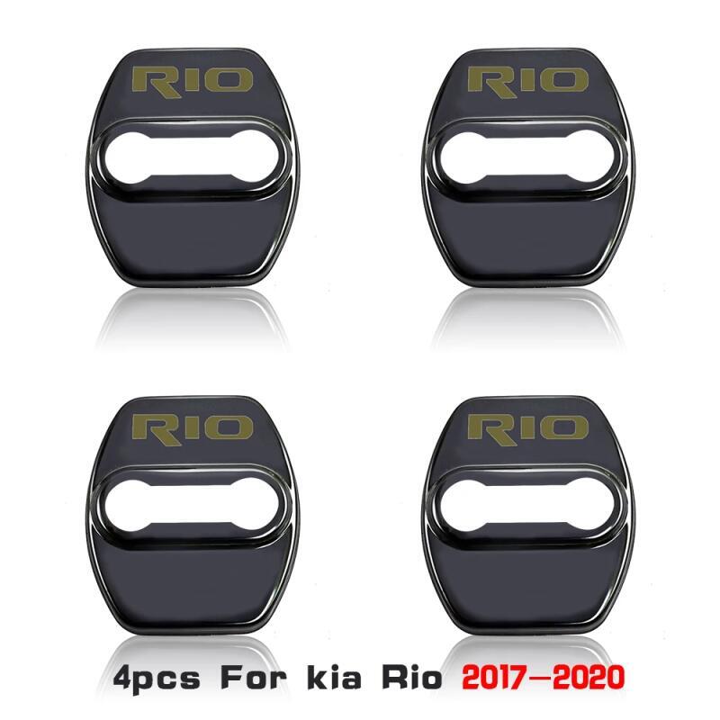 RGC1 4PCS Car Door Lock Cover Protection Cover Dustproof Emblem Decals Decor For Kia Rio 2 3 4 5 X line XLINE Auto Styling Accesorios