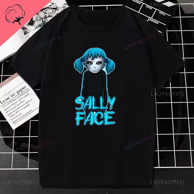 Унисекс хлопковая футболка с принтом Sally Face Женская смешная футболка с коротким рукавом Летняя модная повседневная футболка с коротким рукавом Верхняя одежда для улицы