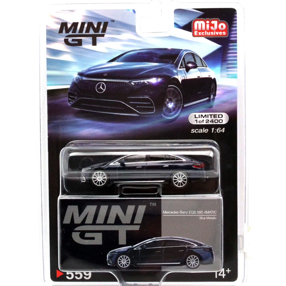 MINI GT Масштаб MiJo Toys Эксклюзив для США EQS 580 4MATIC 164 Mercedes-Benz (Синий металлик)