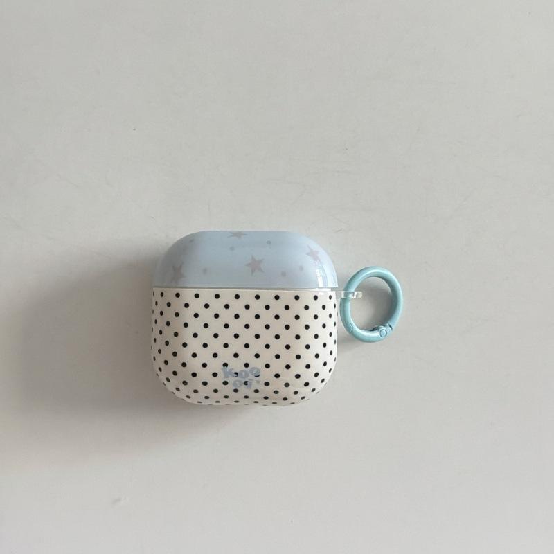 ins blue star white background black polka dot suitable for Apple AirPods 1st generation protective case Pro1 Bluetooth headset pro1 generation