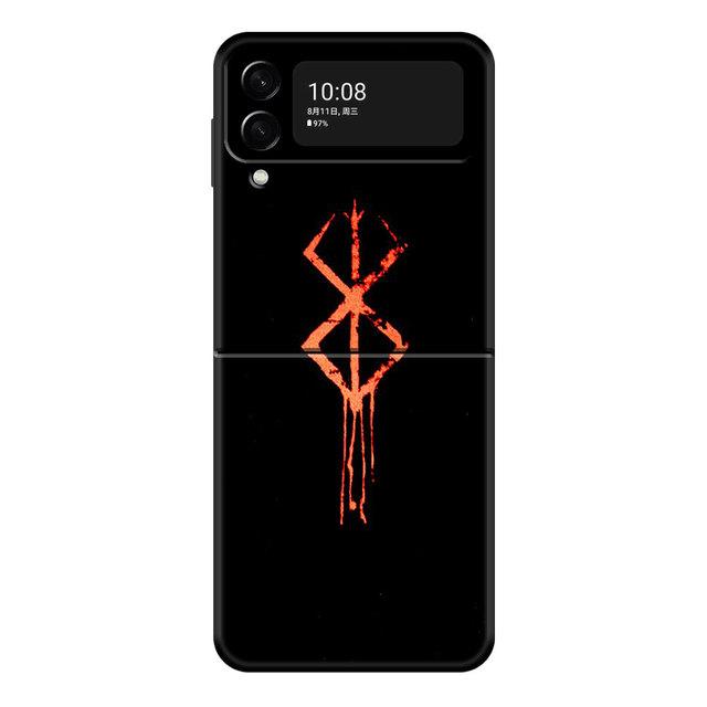 Жесткий черный для Samsung Zflip Flip Z Flip3 5g Zflip3 Phone Funda Berserk Guts Anime PC