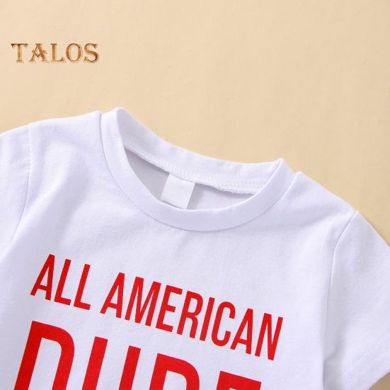 Повседневные наряды Топы с коротким рукавом Шорты-шаровары со звездами и полосками День независимости 4 июля Детская одежда для отдыха