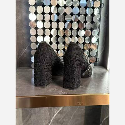 Женские туфли с мелким вырезом, на высоком толстом каблуке, одинарные туфли, квадратный носок со стразами, новинка весны и осени