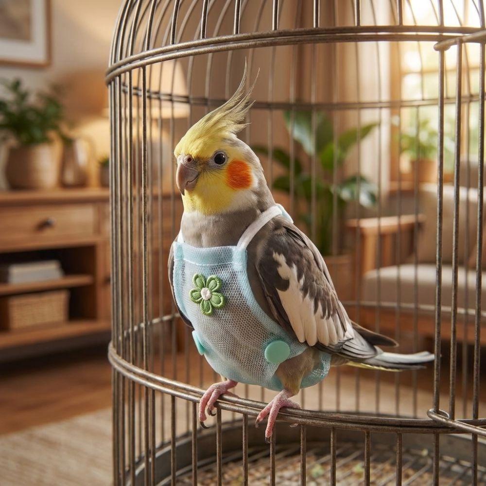 Snap-Closure Bird Flight Suits Breathable Mesh Parrot Nappy Pet Parrot Diaper Birds Supplies