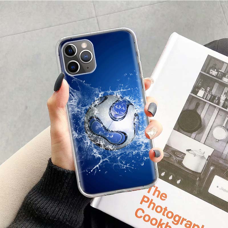 Football Soccer Ball Phone Case For Apple iPhone 17 Air 16 15 Plus 14 + 13 Mini 12 11 Pro Max 7 8 SE 16Max Soft Shell Cover Coqu