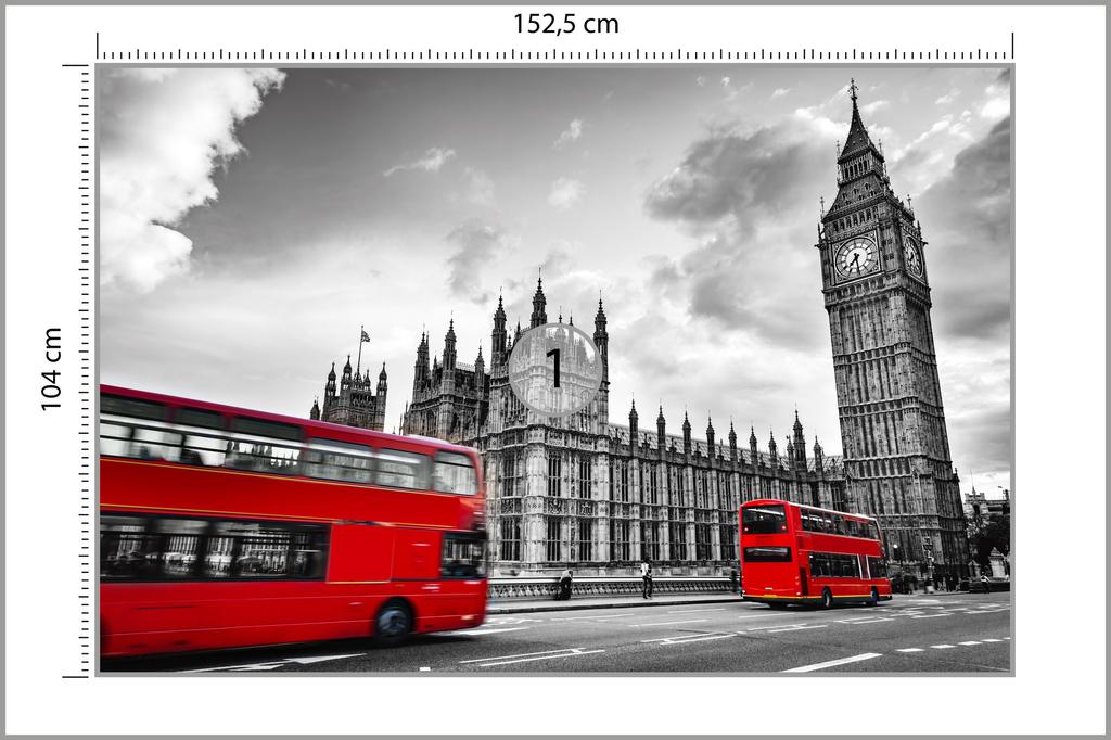 Photomural London Black And White Smooth Vinyl 152.5x104