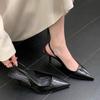 New High Heel Shoes Slip-on Women's High Heels Pumps Summer Solid Office and Career Sexy Pointed Toe Heeled Sandals