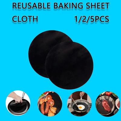 1/2/5 шт. антипригарный термостойкий коврик для гриля для барбекю многоразовый круглый коврик для сковороды коврик для гриля для барбекю диаметр 24 см кухонные принадлежности для барбекю