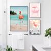 Fashion Style Funny Pink Pretty Flamingo Canvas Painting Posters And Prints Wall Pictures Home Decor For Living Room Bedroom