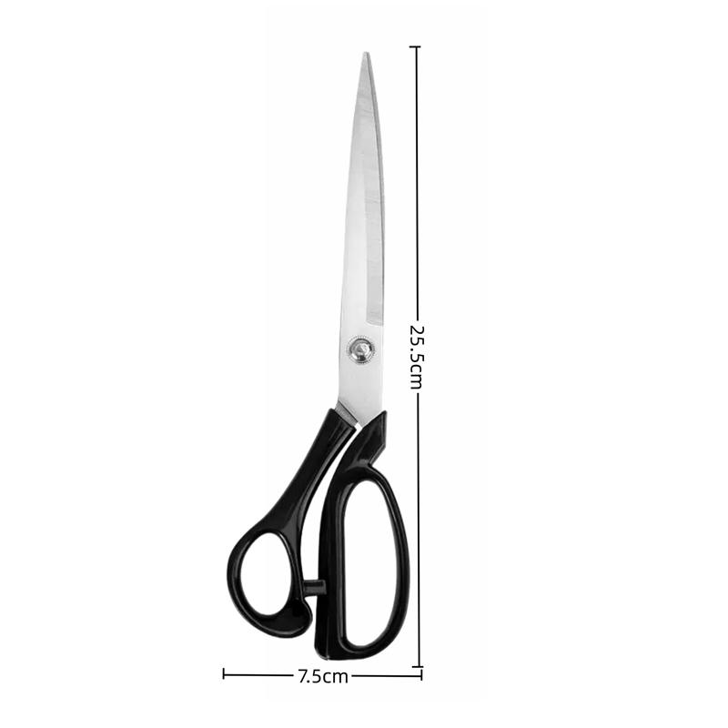 10inch Stainless Steel Black Blade Rust Proof Household Sewing Scissors Art Scissors Fabric Cutting Scissors Tailor Scissors