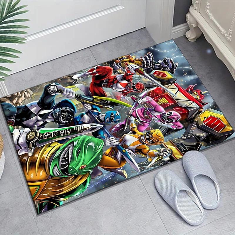 1pc Mighty Morphin Power Rangers1 Design Area Rug - Non-Slip, Soft & Cozy Floor Mat for Living Room, Bedroom, Office - Indoor/Outdoor Decorative Carpe