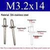 Открытые заклепки из нержавеющей стали, с круглой головкой, размеры: M2.4, M4.8, M6.4