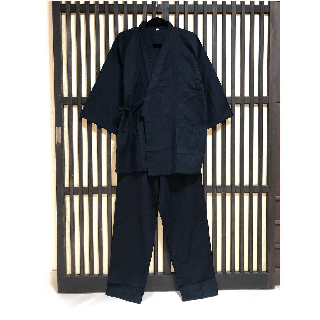 Хлопковая мягкая пижама Samue темно-синего цвета L [momoten] 100% мужская женская