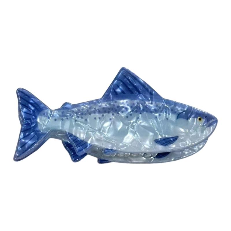 Стильная акриловая заколка для волос в форме рыбы для женщин, реалистичный дизайн морского существа, аксессуар для волос для вечеринок и повседневного использования