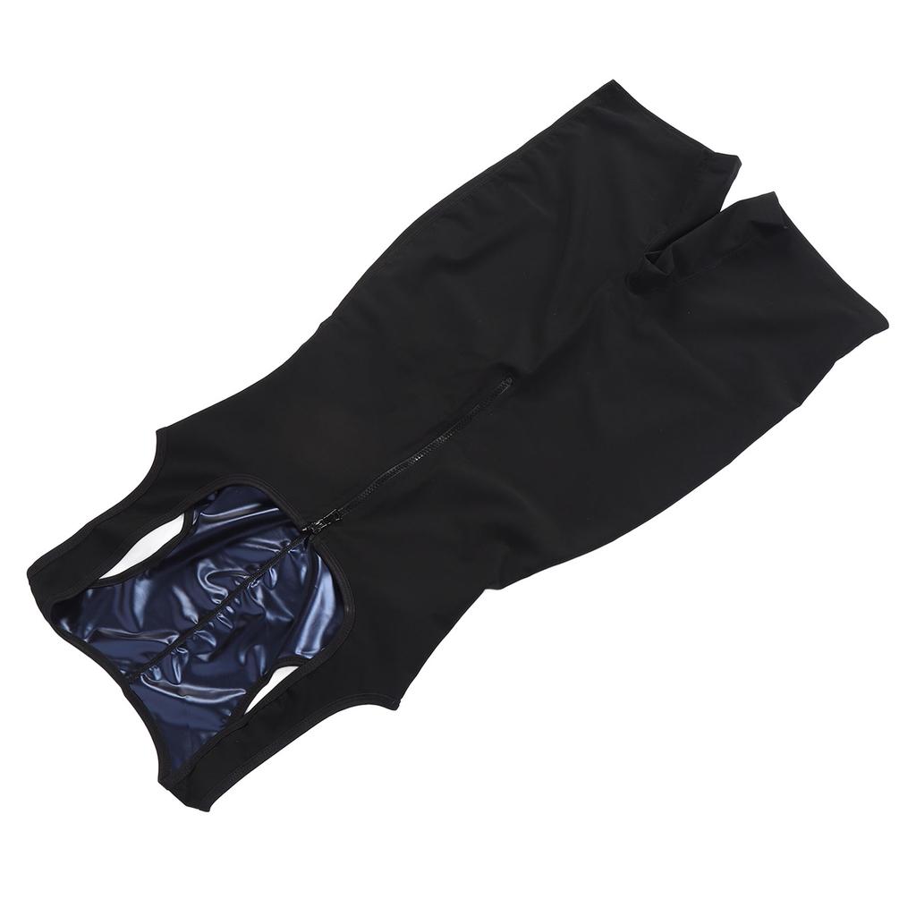 Костюм для сауны Потоотделяющий комбинезон для сауны Быстросохнущий боди для сауны с молнией сзади для тренировок в зале, бега, йоги Синий