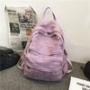 School Bag Female Ins Hong Kong Style Mori Retro Old College Student Backpack Female European and American Fashion Washed Canvas Backpack