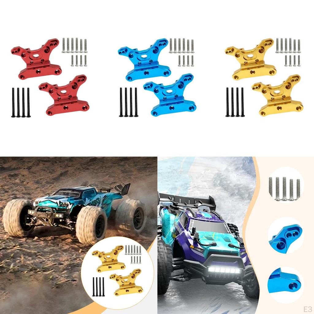 2 Aluminum Alloy Shock Absorber Mounts for 1:16 Scale RC Cars. Easy Installation. Directly Replaces