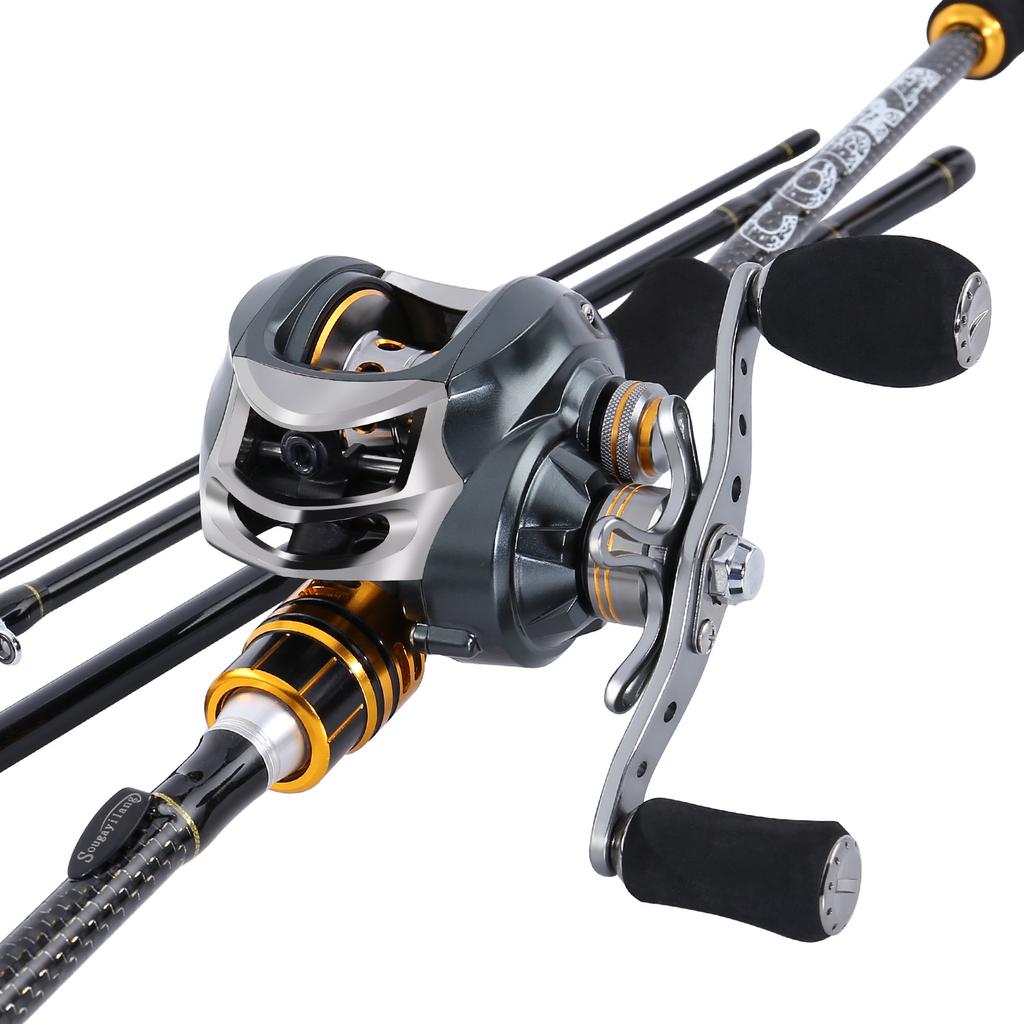 SOUGAYILANG Комбинированная удочка и катушка — кастинговая удочка с комплектом рыболовных катушек Baitcast