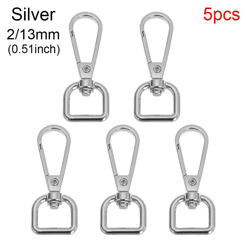 5pcs Hardware DIY KeyChain Split Ring Collar Carabiner Snap Bags Strap Buckles Lobster Clasp Hook