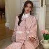 New Style Thickened Warm Cardigan Nightgown Fleece-lined Winter Simple High-end Long-sleeved Cardigan Loose Sweet Nightgown