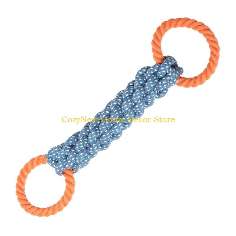 92MF Durability Weave Rope Chew Toy Corn Shape Cotton Rope Pet Chewing Toy for Dental Cleaning and Interactively Play