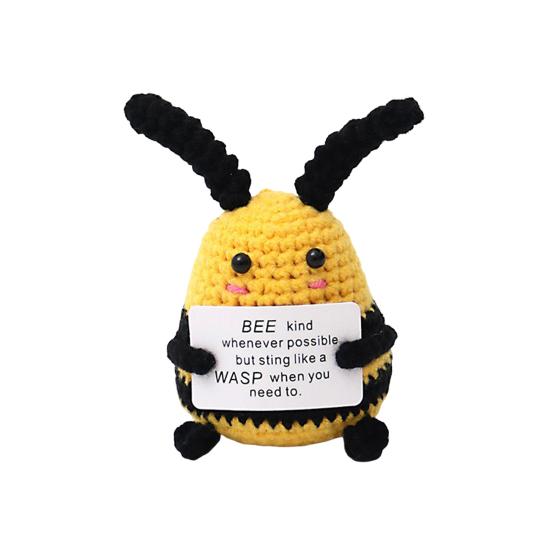 Позитивная кукла-картошка, ручная работа, эмоциональная поддержка, вязаная крючком игрушка с поощрительной открыткой, мягкая