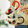Long Handle Cute Cup for Drinking Water for Home Beautiful Mug Souvenir Ceramics High Quality Office