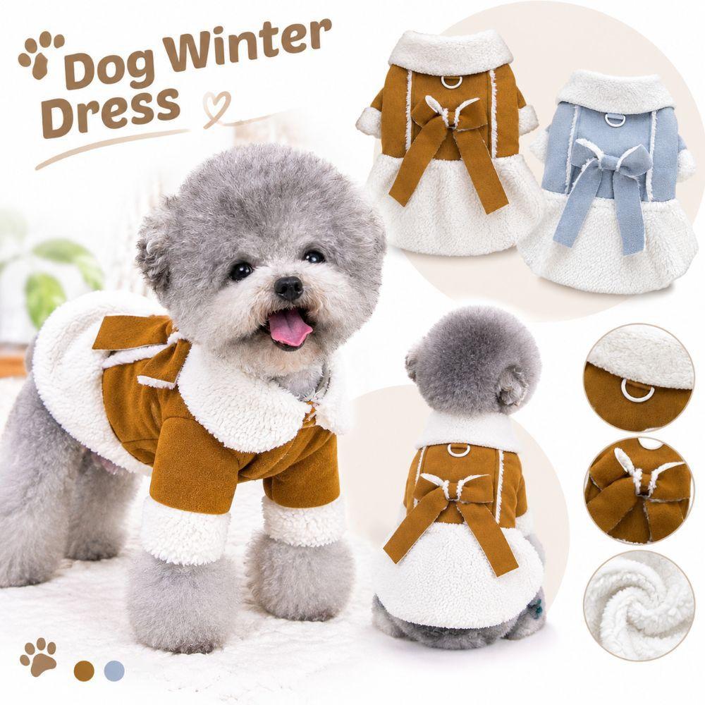 Winter Warm Dog Coat Fleece Pet Clothes New Puppy Winter Skirt Small Dogs