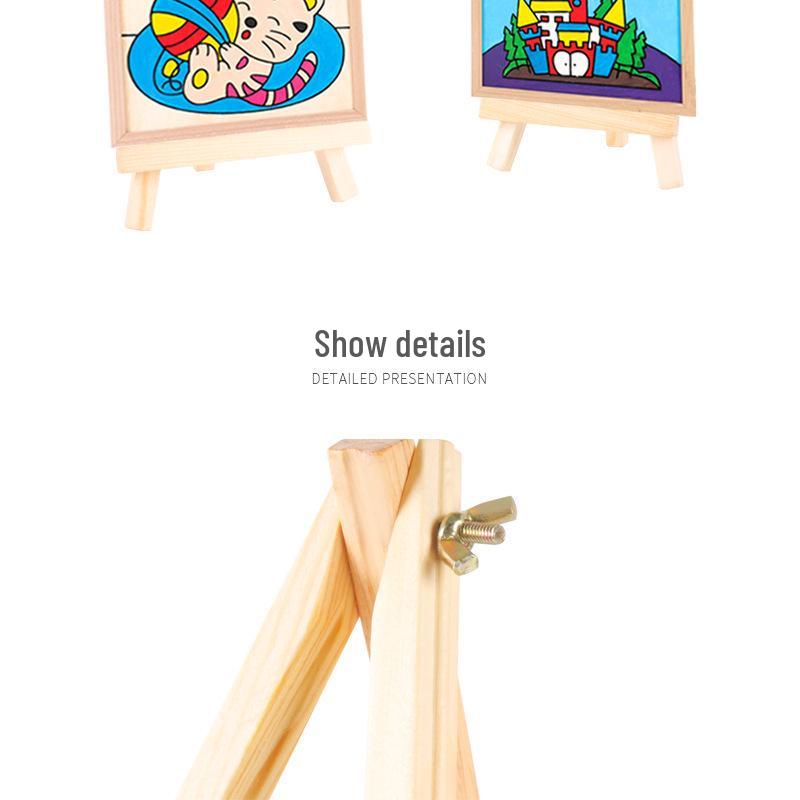 Mini Wooden Folding Easel for DIY Oil Painting and Display