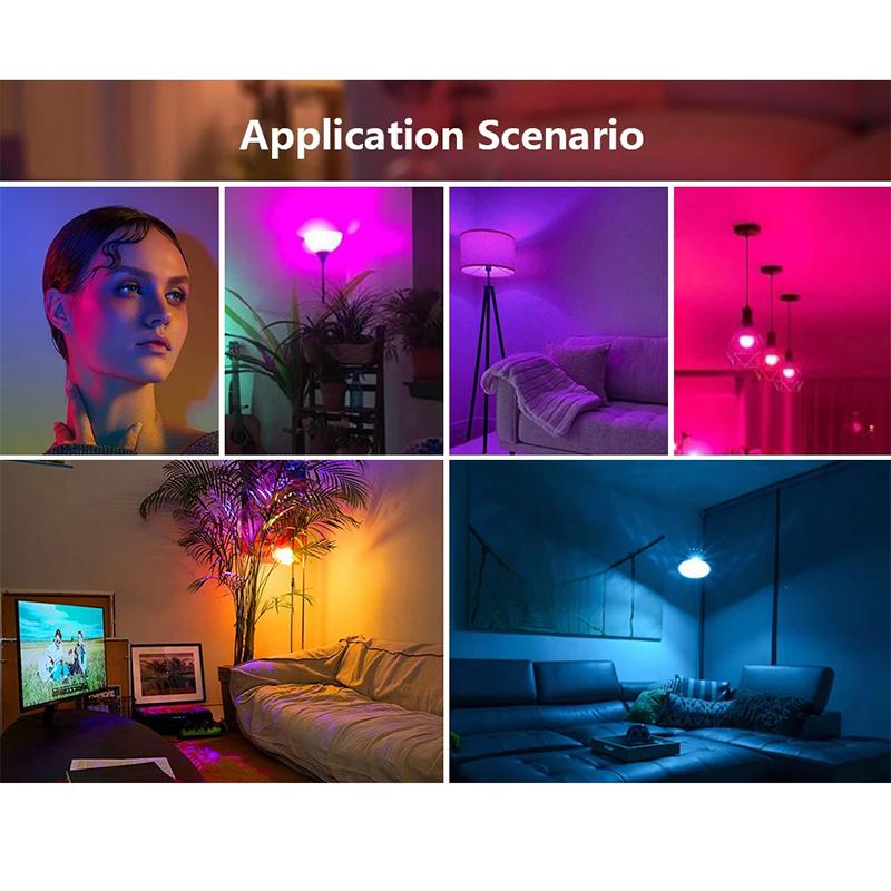 Светодиодные лампы RGB с изменяемым цветом, 9 Вт, RGB светодиодные лампы с пультом дистанционного управления, 16 цветов, многоцветная лампа, диммируемый свет для спальни, вечеринки, домашнего декора
