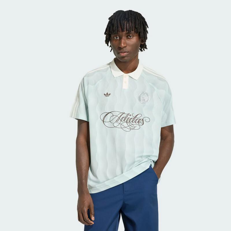 Adidas Originals Men's Wavy Texture Loose Fit Polo Shirt