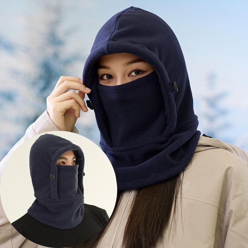 Флисовый шарф-маска цельная термошапка мужская для активного отдыха, лыж, зимы, женская спортивная шапка